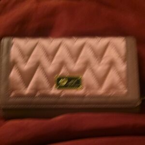 Betsey Johnson Cream and Brown Quilted Wallet